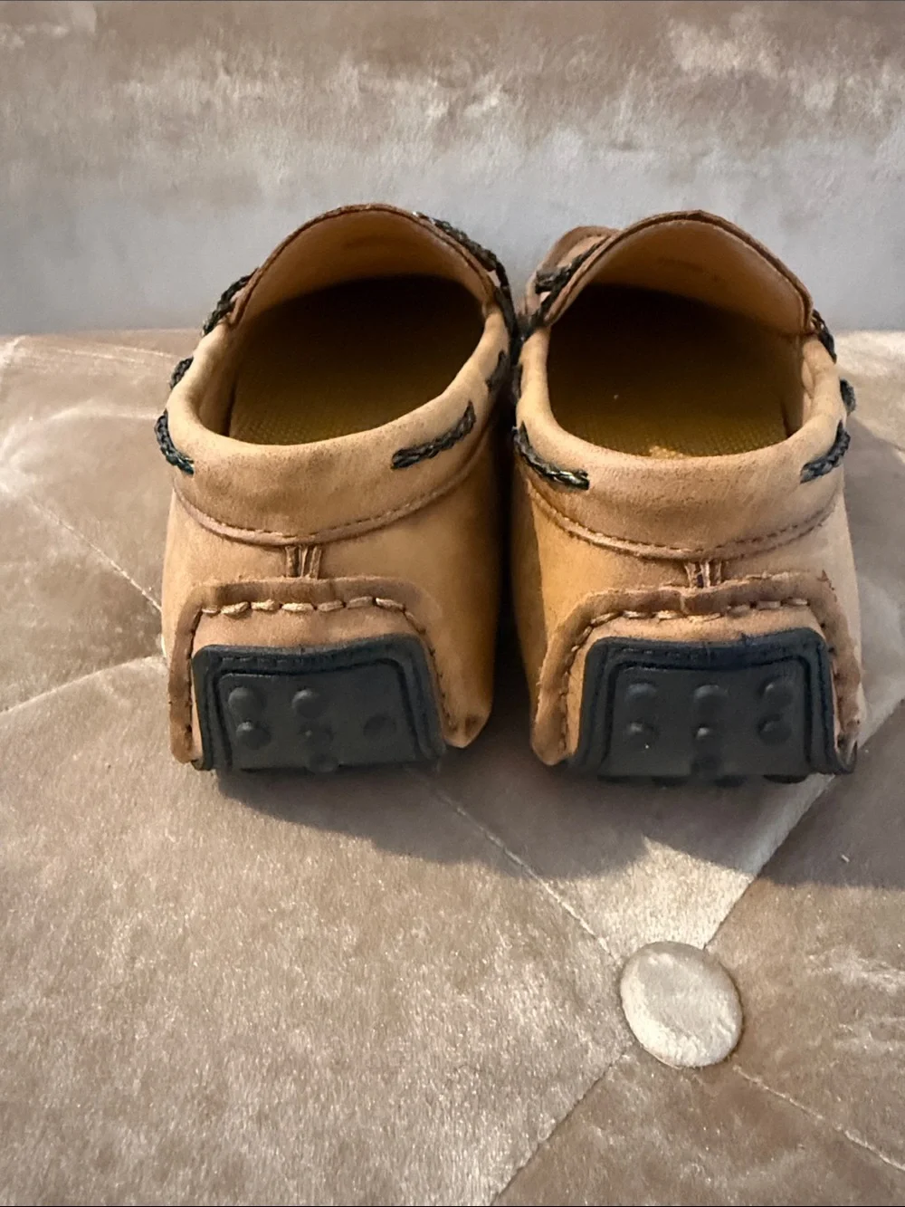 Men's Tan Suede Moccasin Driving Loafers with Lace